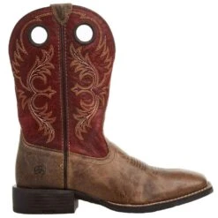 Ariat Mens Sport Rodeo Crazy Crunch Tan 11in Orange Top -Western Denim Gear Store 10042402 05