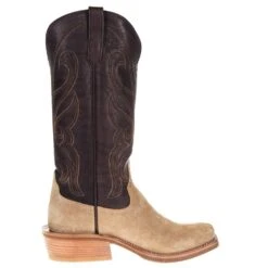 Rios Of Mercedes Men's Ride Ready Tan Crazy Horse Rough Out 15in. Chocolate Remuda Top Cutter Toe Boot -Western Denim Gear Store 105422 41