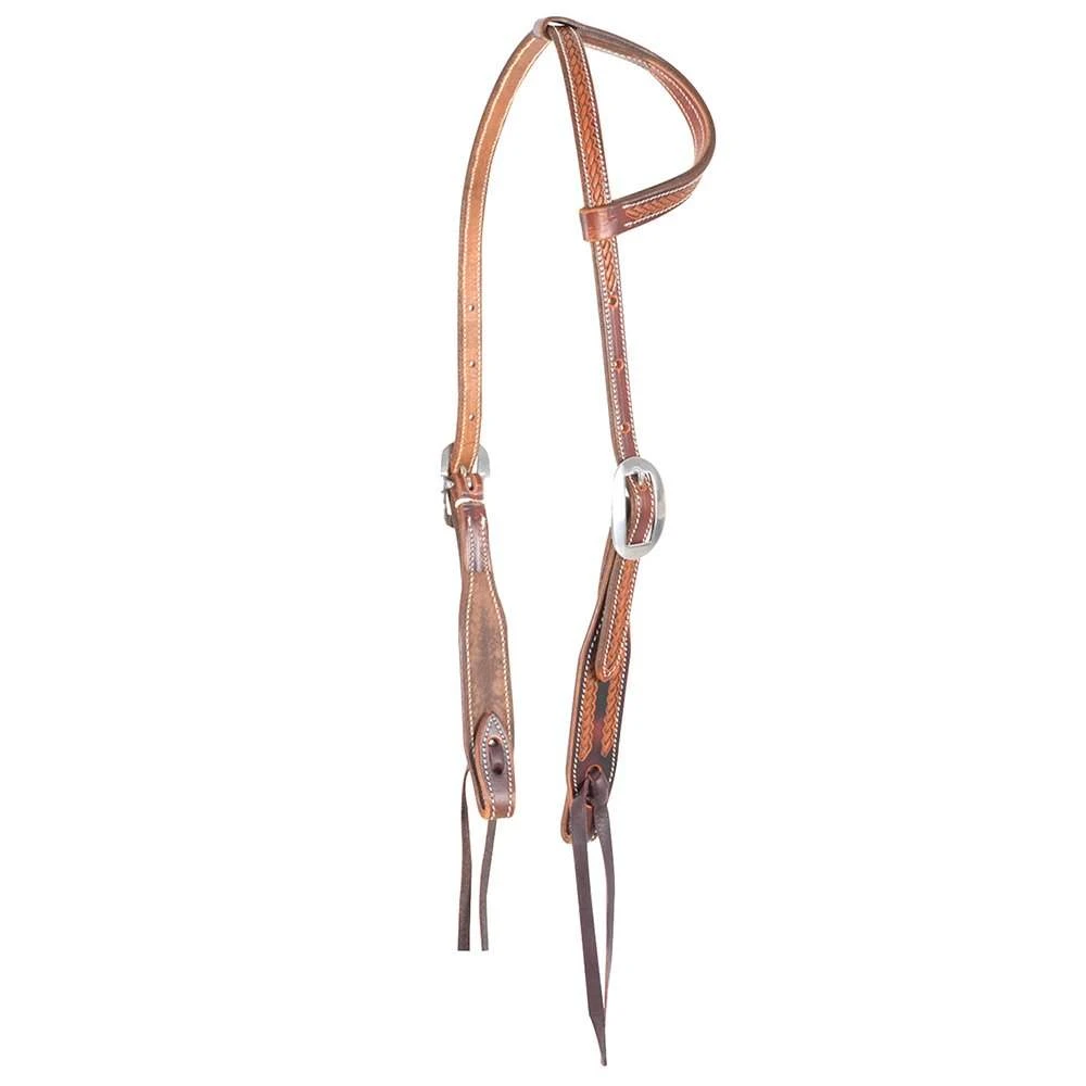 Martin Slip Ear Rope Border Headstall 3 Martin Slip Ear Rope Border Headstall
