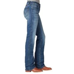 Wrangler Women's Ultimate Riding QBaby Mid Rise Jeans -Western Denim Gear Store 112321435 02