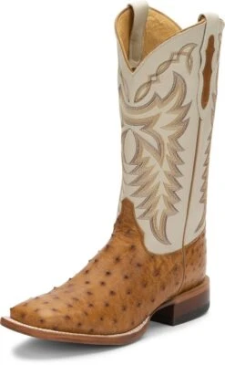 Justin Boots Men's Justin Pascoe Full Quill Ostrich 13in. Antique Saddle Maddog Cowboy Boots