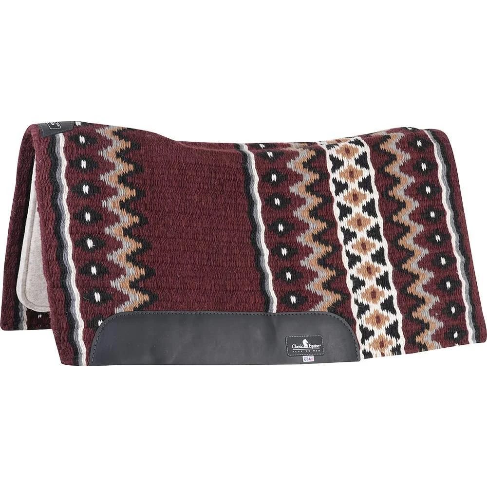 Classic Equine Contour Wool Top Felt 34 X 38 Saddle Pad Burgundy/Grey 3 Classic Equine Contour Wool Top Felt 34 X 38 Saddle Pad Burgundy/Grey