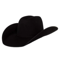 Rodeo King 7X Black Felt With Black Bound Edge 4 1/2in. Brim Open Crown