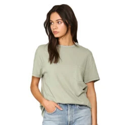 By Together Womens Sage Short Sleeve Pocket Tee