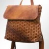 Leather Basketweave Backpack