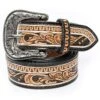 American Darling Women's Floral Tooled Belt With Black Background -Western Denim Gear Store 136583 default l