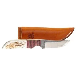 Anza (215) WK-3-V Fixed Blade Red/Black-Elk W/Sheath (78) 215WK-3-V-REDBLACKELK