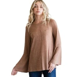 Women's Jodifl Taupe Bell Sleeve Top