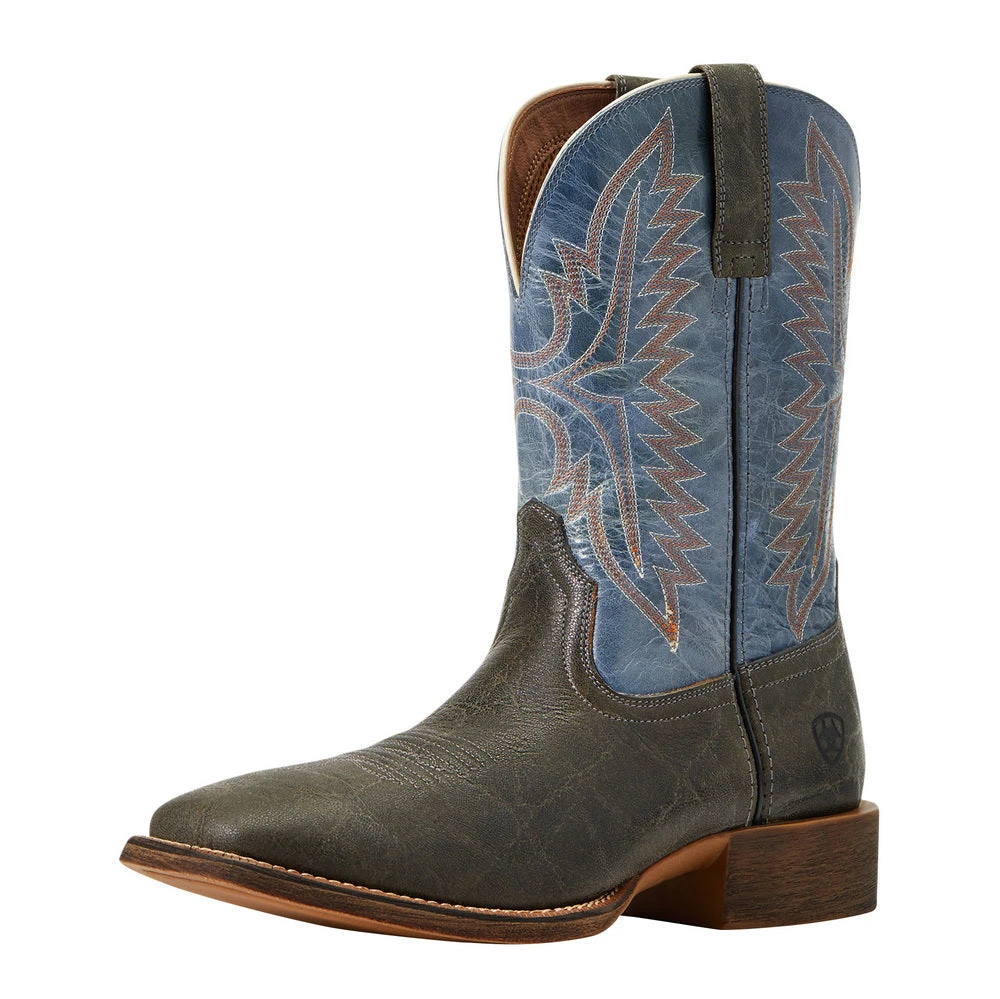 Ariat Men`s Grey/Blue Sport Square Toe Western Boot 3 Ariat Men`s Grey/Blue Sport Square Toe Western Boot