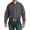 Ariat Men's Mylo Navy Plaid Shirt -Western Denim Gear Store 147481 default l