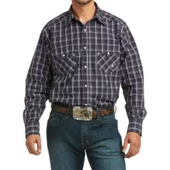 Ariat Men's Mylo Navy Plaid Shirt
