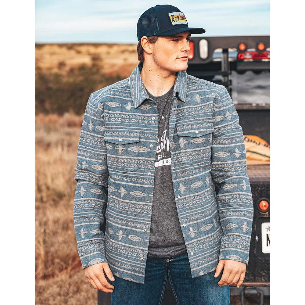 STS Ranch Wear Men's Flynn Chambray Aztec Shirt Jacket