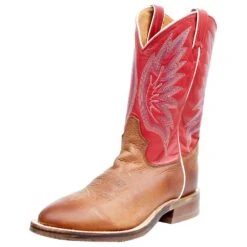 Tony Lama Men`s Tony Lama Brayden Cedar Brown 11in. TImeless Red Top Round Toe