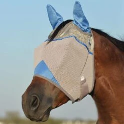 Cashel Company Wounded Warrior Crusader Blue Horse Fly Mask With Ears