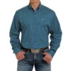 Cinch Men's Teal Print Long Sleeve Buttondown With Stretch -Western Denim Gear Store 150566 default l