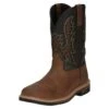 Justin Boots Men`s Stampede Bolt Pecan Water Buffalo 11` Black Water Buffalo Soft Toe -Western Denim Gear Store 152544 default l
