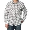 Wrangler Men's Retro Long Sleeve Gray Sawtooth Snap Western Shirt