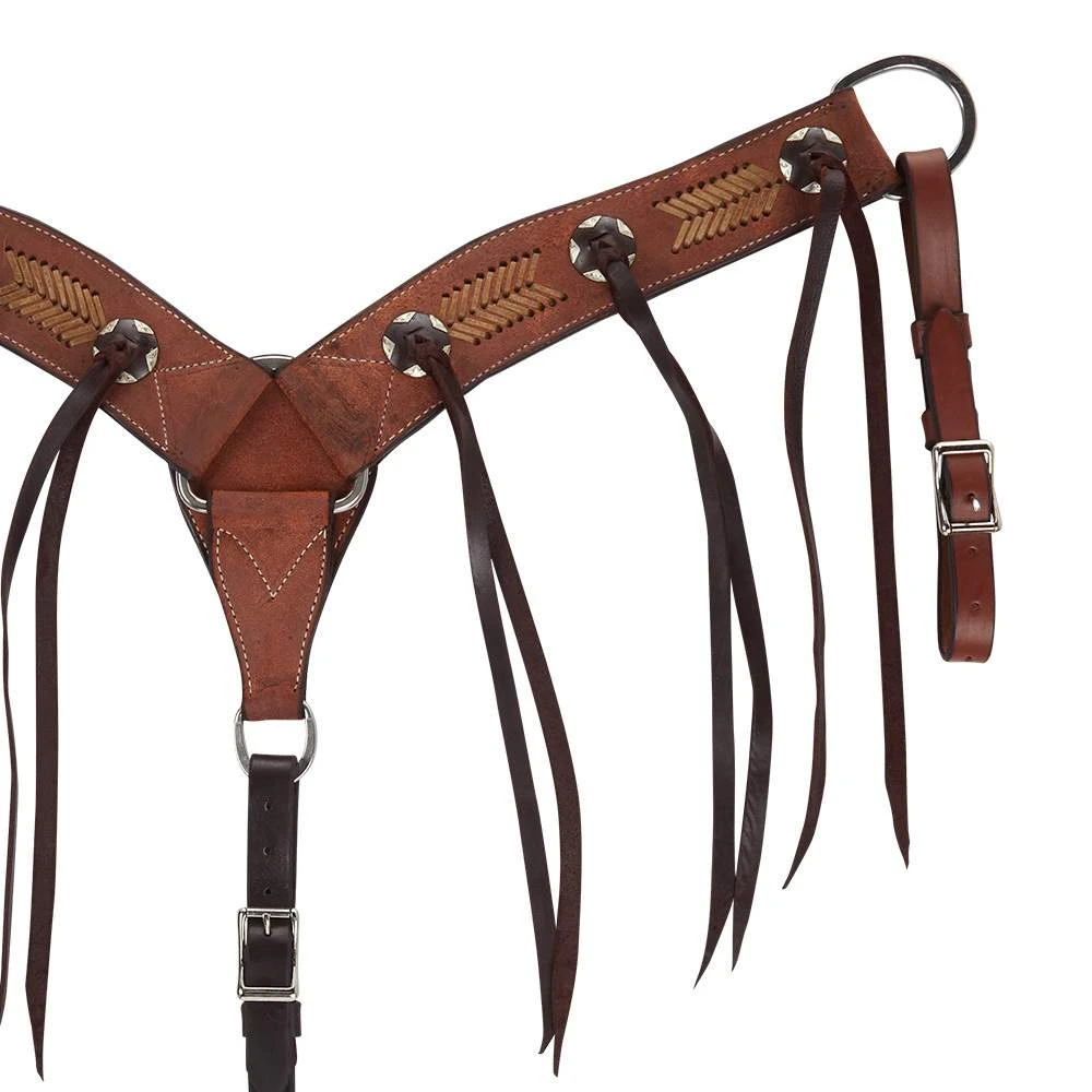 NRS Tack Roughout Rawhide Laced Tassel Breast Collar 6 NRS Tack Roughout Rawhide Laced Tassel Breast Collar - Image 4