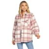 Women's Mud Pie Blush Highland Plaid Shacket -Western Denim Gear Store 155135 default l