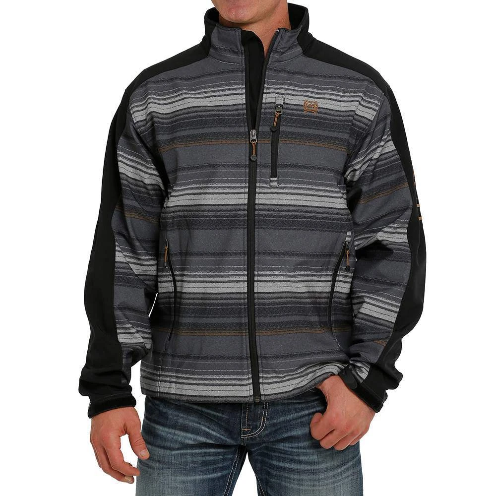 Cinch Men's Striped Bonded Zip Up Jacket