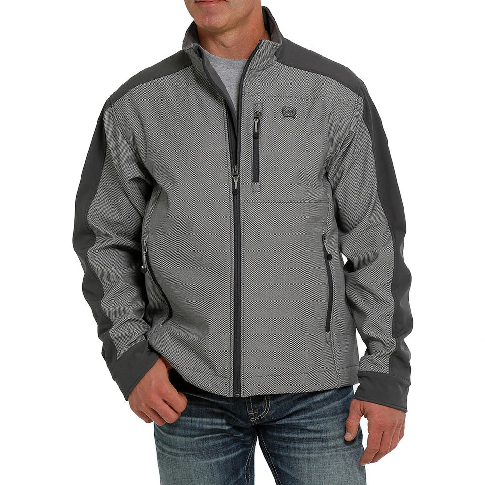 Cinch Mens Concealed Carry Bonded Grey And Black Jacket