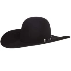 American Hats AHC 10X Black 5in. Brim Round Oval Felt Cowboy Hat