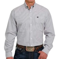 Cinch Men's Checker Print Button-Down