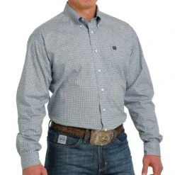 Cinch Men's Geometric Print Button-Down Shirt