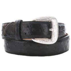 Men's Tony Lama Black Ostrich Dress Belt