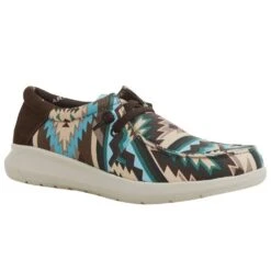 Ariat Men's Hilo Stretch Lace Blue Southwest Print Dark Denim Casual Shoe