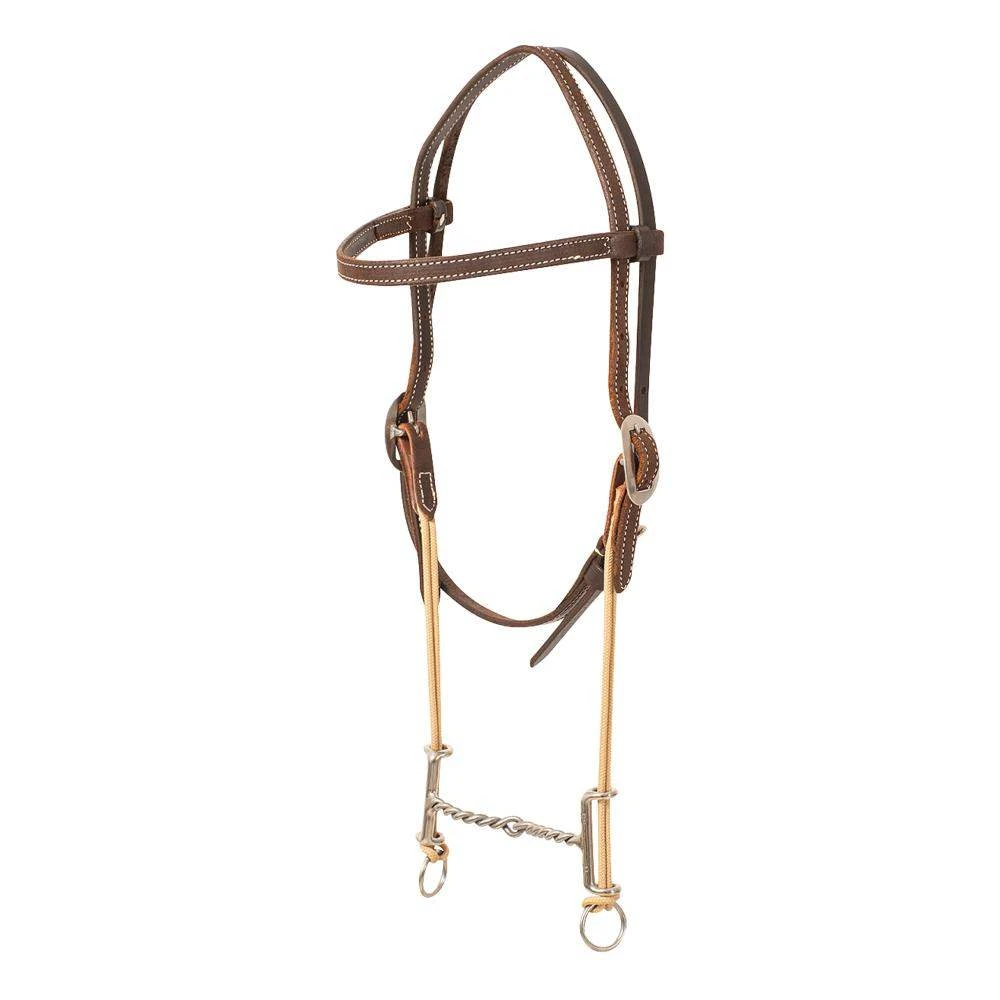 Classic Chocolate Roughout Browband Loomis Twisted Wire Draw Gag Bit Headstall 3 Classic Chocolate Roughout Browband Loomis Twisted Wire Draw Gag Bit Headstall