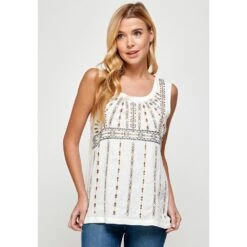 See And Be Seen N Womens Embroidery Sleeveless Top