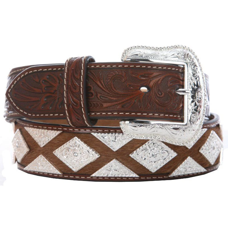 M&F Men's Diamond Concho With Brindle Belt 3 M&F Men's Diamond Concho With Brindle Belt