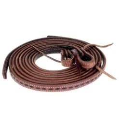 NRS 5/8in Heavy Oil Buckstitch Latigo Split Reins