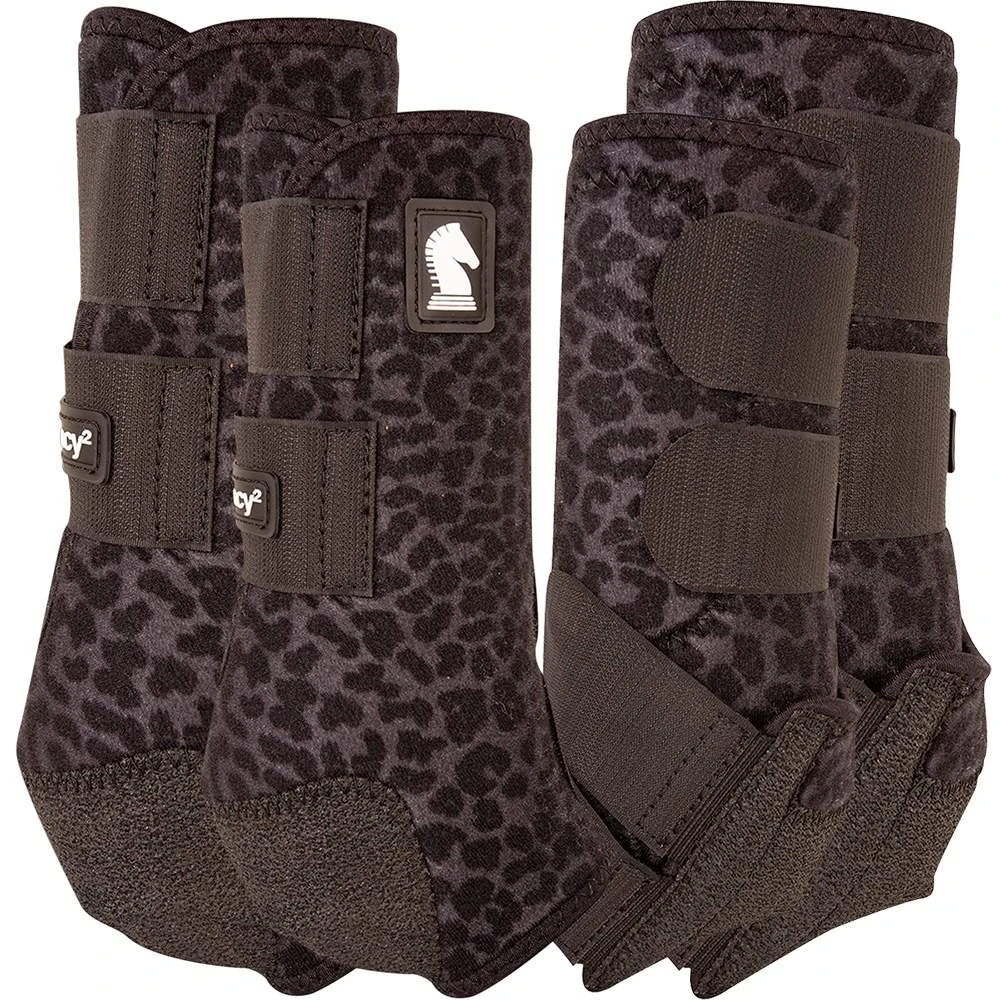 Classic Legacy2 4 Pack Black Leopard Splint Boots 3 Classic Legacy2 4 Pack Black Leopard Splint Boots