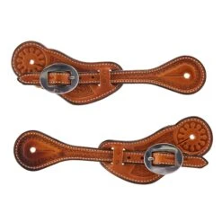 Cowperson Tack Roughout Tooled Oiled Spur Straps -Western Denim Gear Store 240668 785926