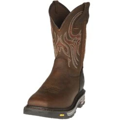 Justin Boot Company Men's Tumbled Mahogany Brown Buffalo 11in. Top