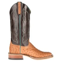 Anderson Bean NRS Ride Ready Women's Cognac Mad Dog Full Quill Ostrich Boots -Western Denim Gear Store 4076M 4