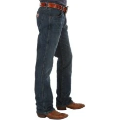 Wrangler Men's Retro Slim Fit River Wash Jeans -Western Denim Gear Store 77MWZRW side