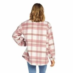 Women's Mud Pie Blush Highland Plaid Shacket -Western Denim Gear Store 80340037BS 3