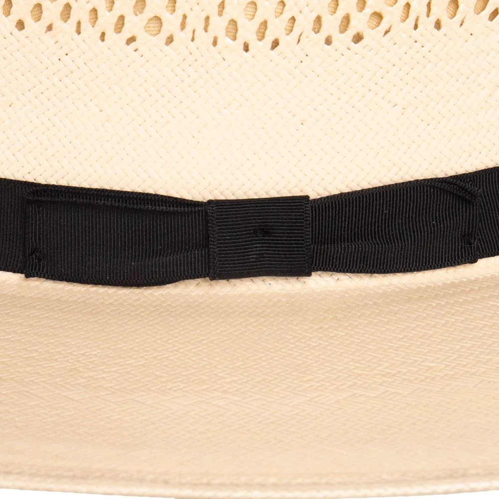 American Hats Fancy Vent Diamond Weave 9 Line Black Band 3 3/4in. Brim Straw Fashion Hat 7 American Hats Fancy Vent Diamond Weave 9 Line Black Band 3 3/4in. Brim Straw Fashion Hat - Image 5