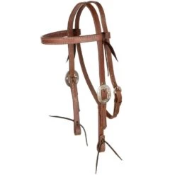Nrs Tack TLC Series Oiled Browband Headstall With Floral Cart Buckles