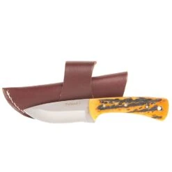 Western Fashion Twisted X Fixed Blade Aged Bone Knife