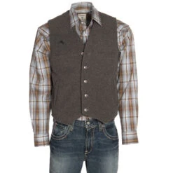 Wyoming Traders Mens Charcoal Wyoming Wool Vest