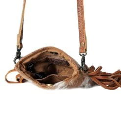 American Darling Cowhide Crossbody Purse With Fringe -Western Denim Gear Store ADBGS153ACGOFRNG 03