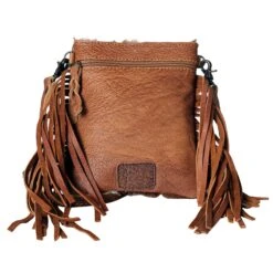 American Darling Cowhide Crossbody Purse With Fringe -Western Denim Gear Store ADBGS153ACGOFRNG 04