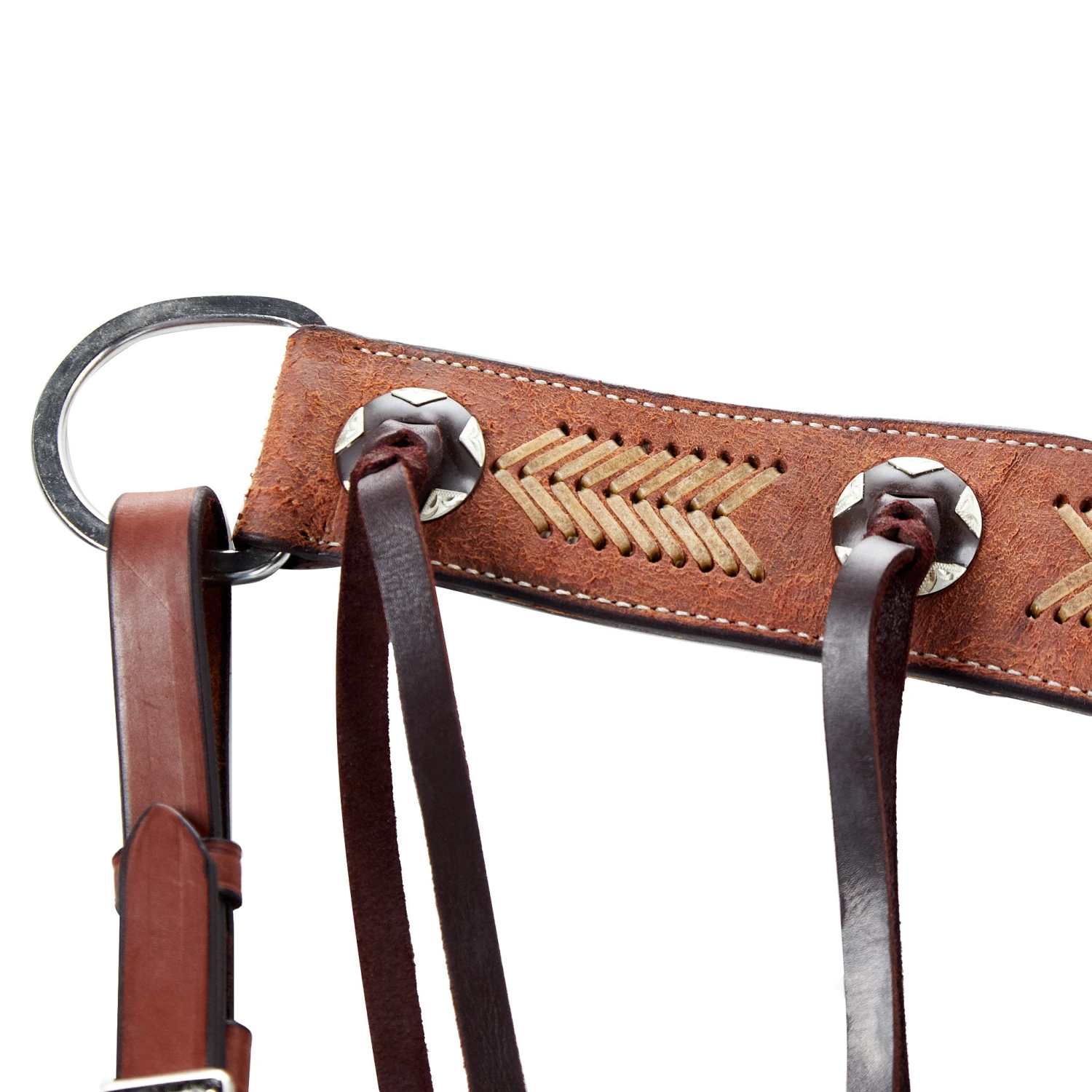 NRS Tack Roughout Rawhide Laced Tassel Breast Collar 4 NRS Tack Roughout Rawhide Laced Tassel Breast Collar - Image 2