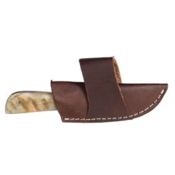 Western Fashion Damascus Mini Ram Horn Bone Handle Knife W/Sheath -Western Denim Gear Store DM 1109RH 2
