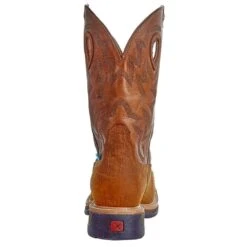 Men`s Twisted X Dark Brown 12in. Tan Square Soft Toe Work Boot -Western Denim Gear Store MLCCW05 4