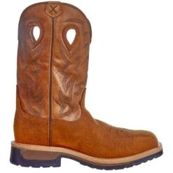 Men`s Twisted X Dark Brown 12in. Tan Square Soft Toe Work Boot -Western Denim Gear Store MLCCW05 5